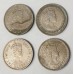HONG KONG 1970 H . ONE 1 DOLLAR COIN . 4 CIRCULATED COINS